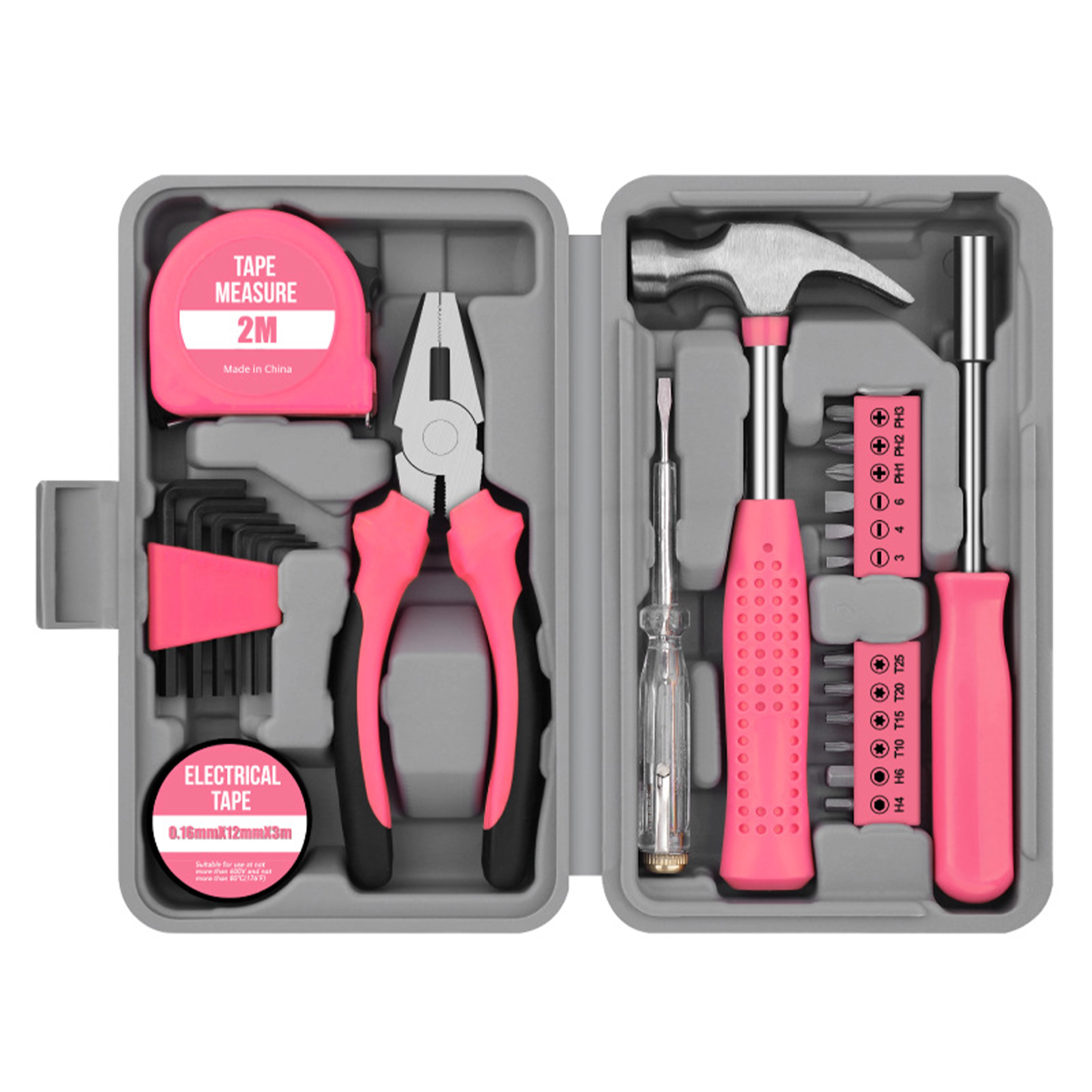 Caja de herramientas multifuncional para el hogar, colección de herramientas de ferretería, destornillador, cinta métrica, llave inglesa, herramientas de reparación manual, un conjunto completo